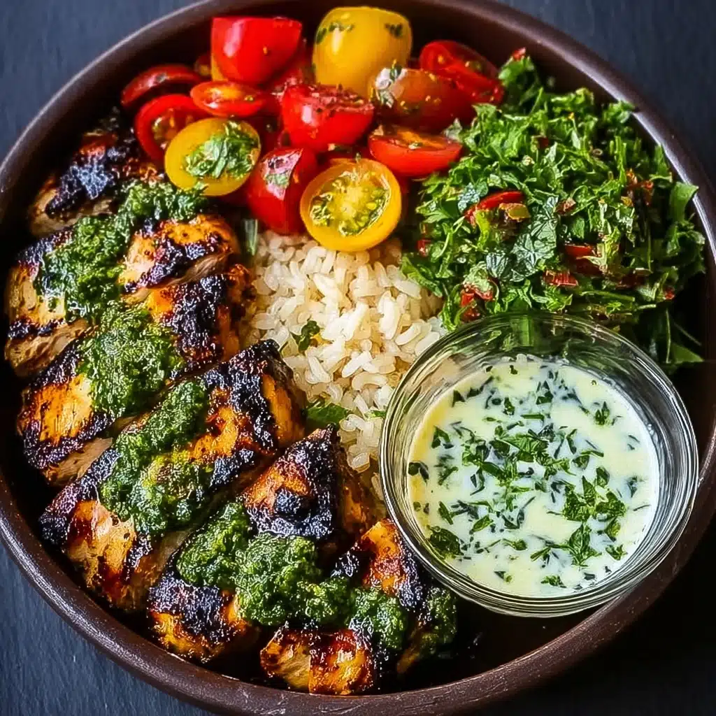 Chimichurri Grilled Chicken Bowl with Garlic Sauce Recipe - Recipe Image