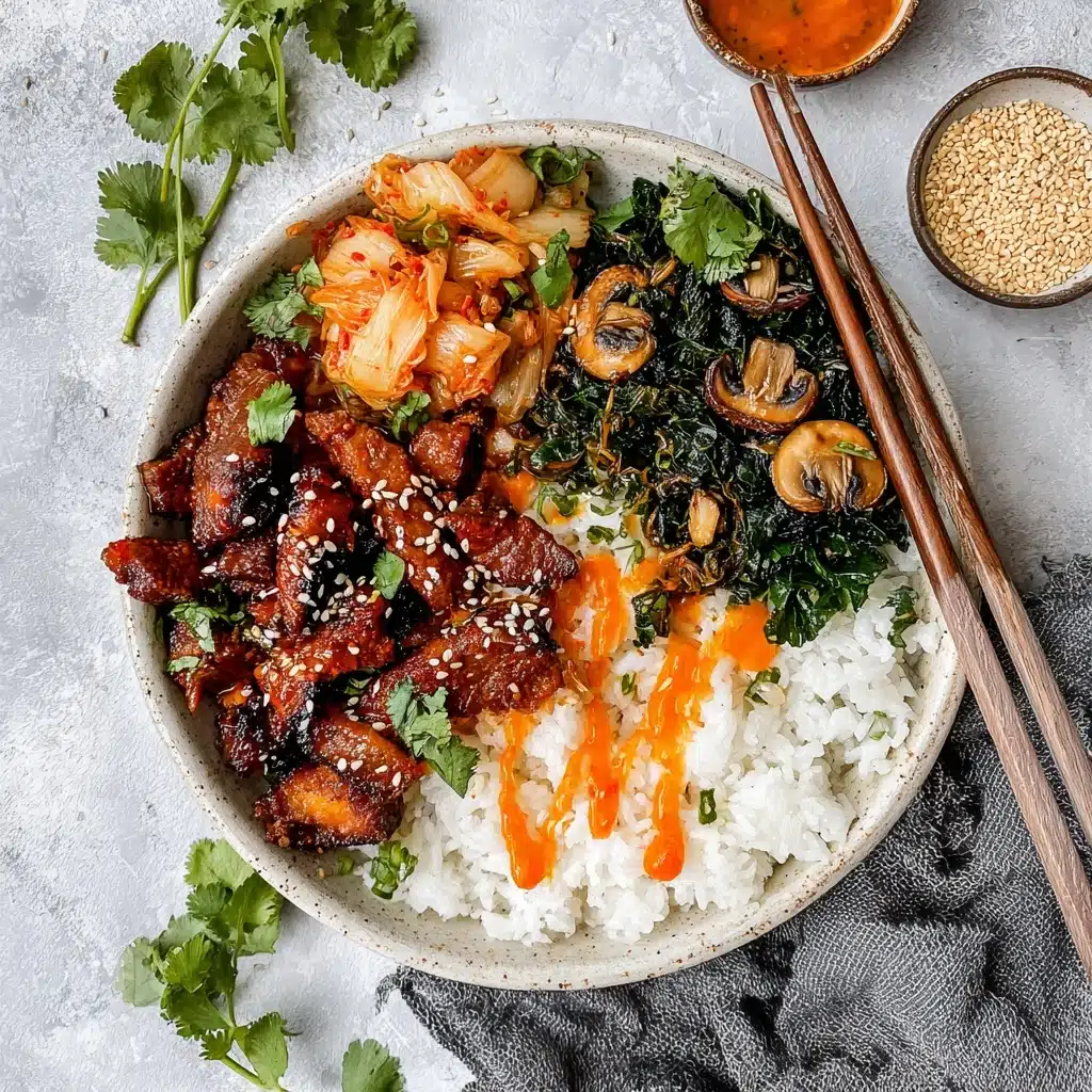 Spicy Korean BBQ Chicken Rice Bowl Recipe - Recipe Image