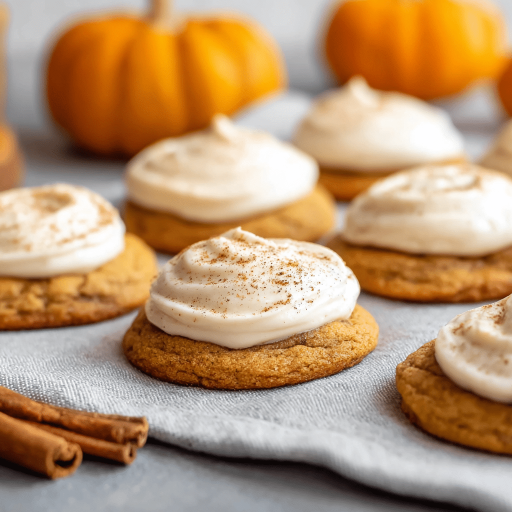 Pumpkin Cookies with Cream Cheese Frosting Recipe - Recipe Image