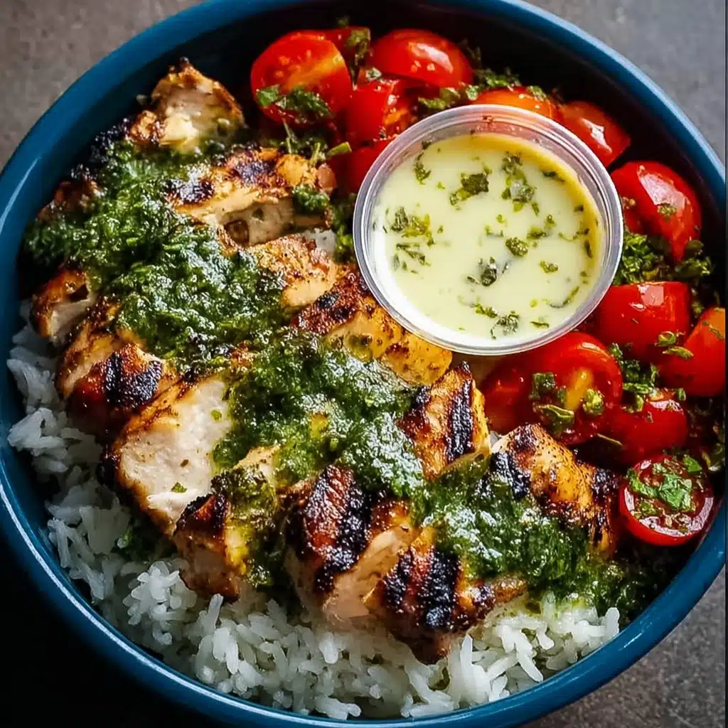 Chimichurri Grilled Chicken Bowl with Garlic Sauce Recipe