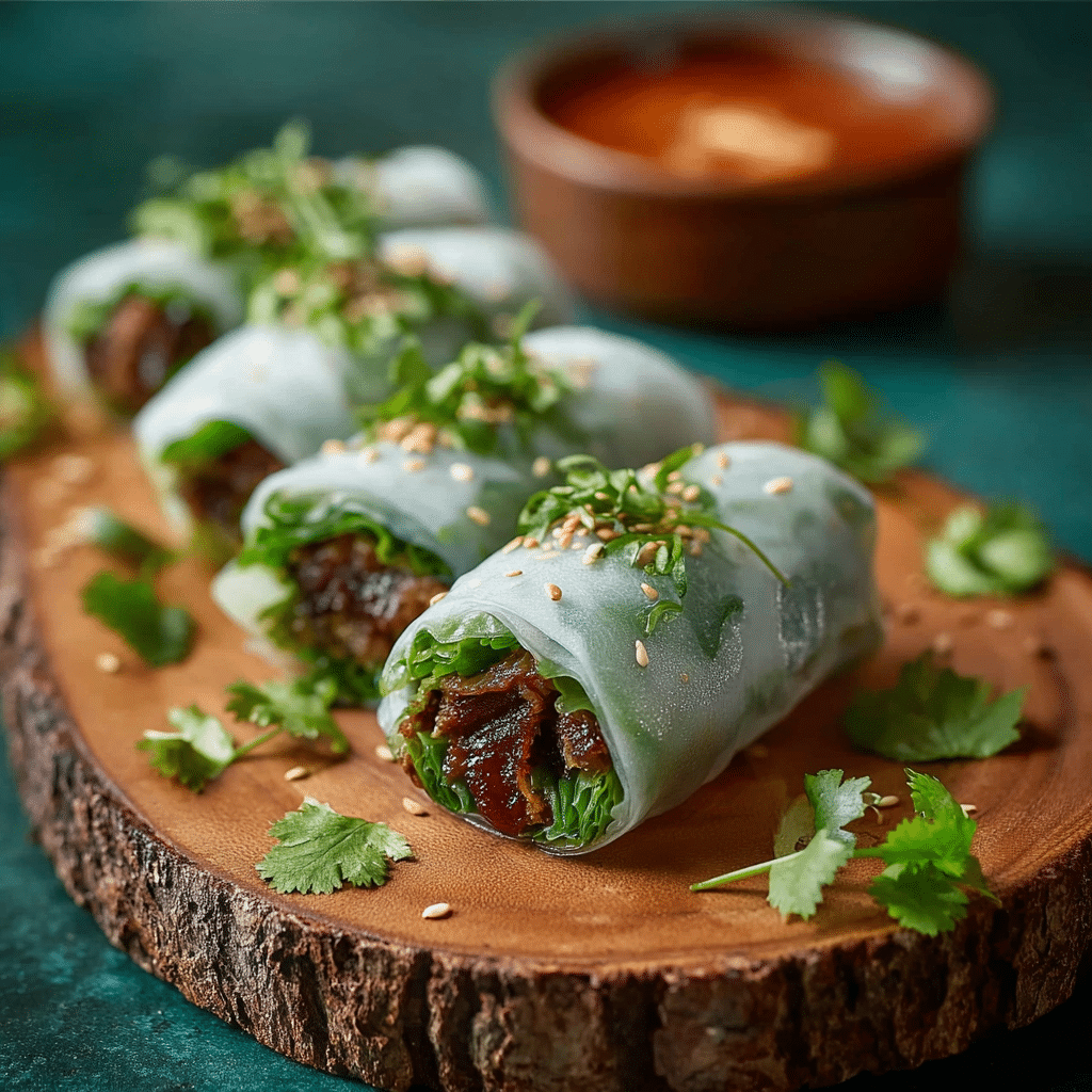 20 Minute Thai Basil Beef Rolls Recipe - Recipe Image