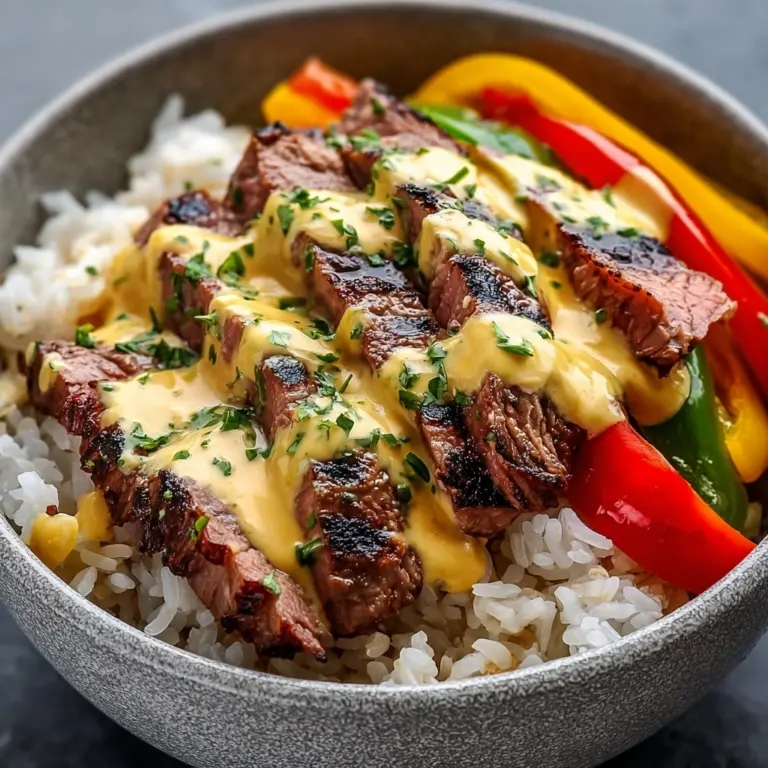 High Protein Philly Cheesesteak Rice Bowls