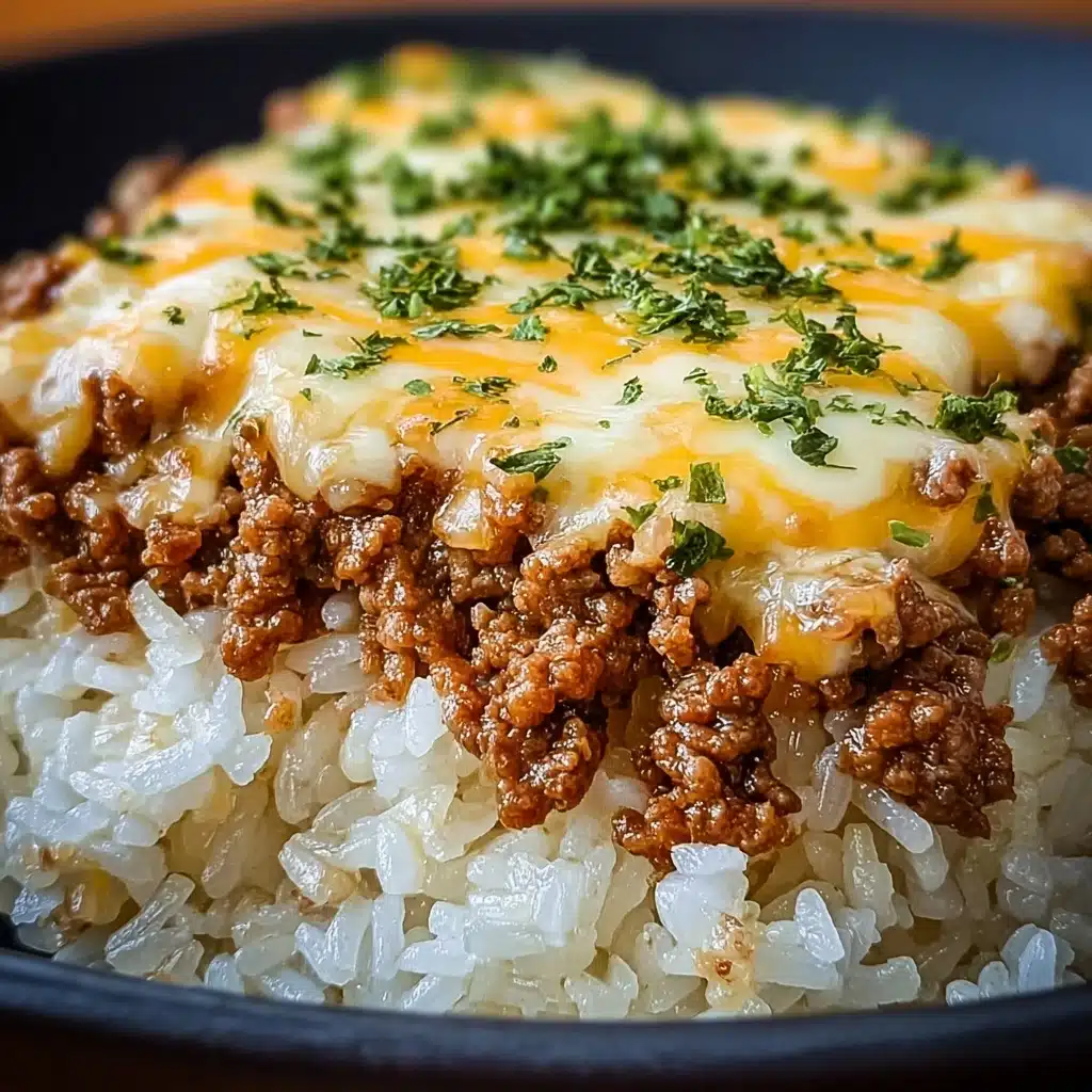 Rice Skillet with Cheddar Parmesan Sauce Recipe