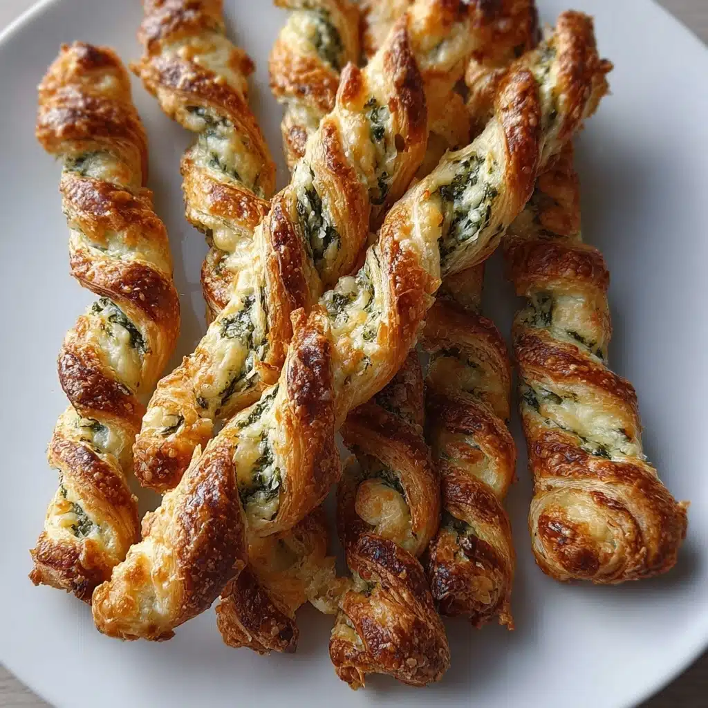 30-Minute Spinach Feta Puff Pastry Twists Recipe - Recipe Image