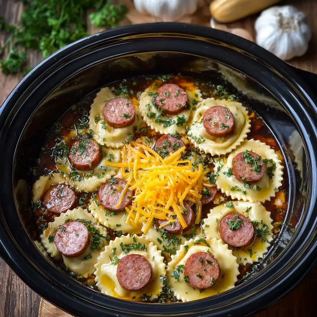 Crock Pot Pierogi Casserole with Kielbasa Recipe - Recipe Image