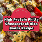 High Protein Philly Cheesesteak Rice Bowls