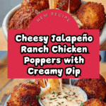 Cheesy Jalapeño Ranch Chicken Poppers with a Creamy Dip
