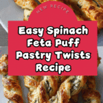 30-Minute Spinach Feta Puff Pastry Twists Recipe