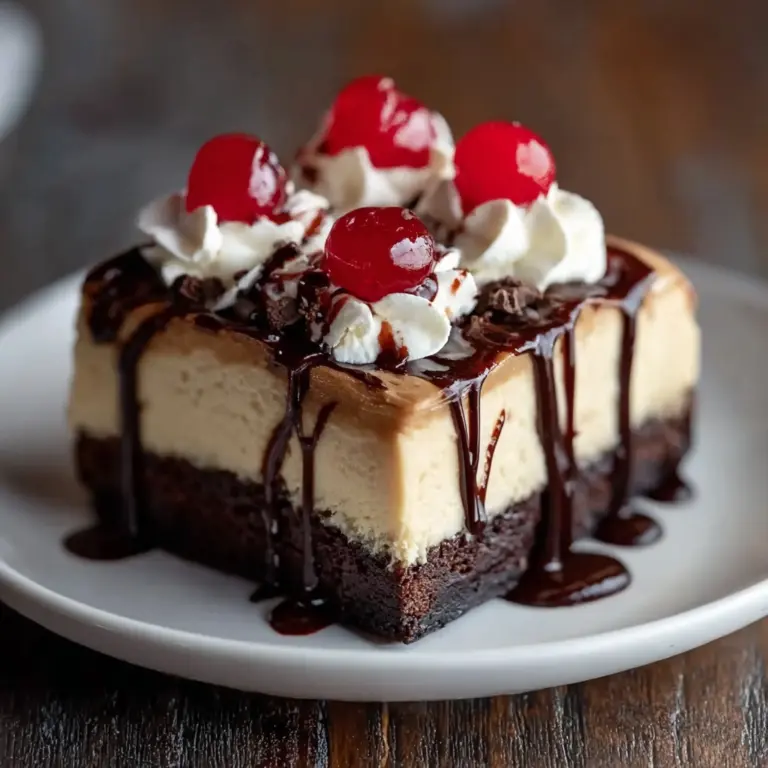 Hot Fudge Sundae Brownie Cheesecake Recipe