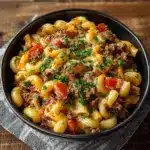 Loaded Cheeseburger Alfredo Pasta Recipe