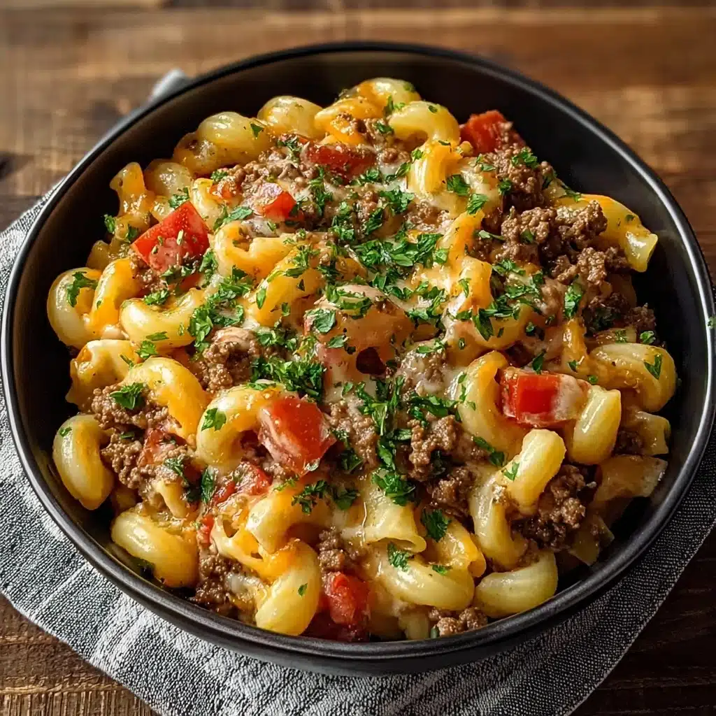 Loaded Cheeseburger Alfredo Pasta Recipe - Recipe Image