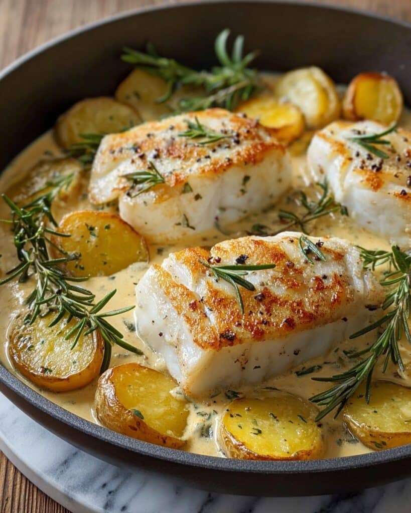 Cod & Potatoes in Rosemary Cream Sauce Recipe