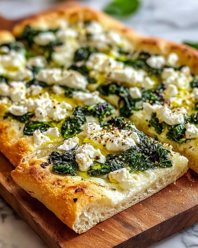 Greek Roasted Garlic Spinach White Pizza Recipe