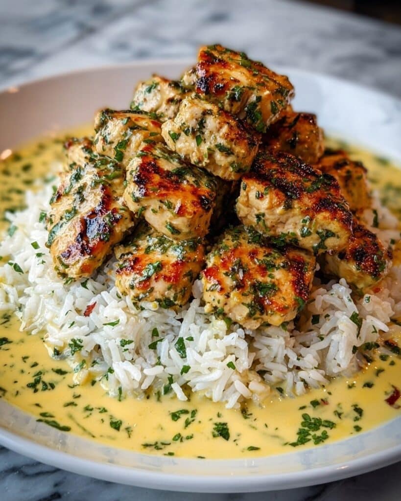 Chicken Scampi with Creamy Garlic Parmesan Rice Recipe