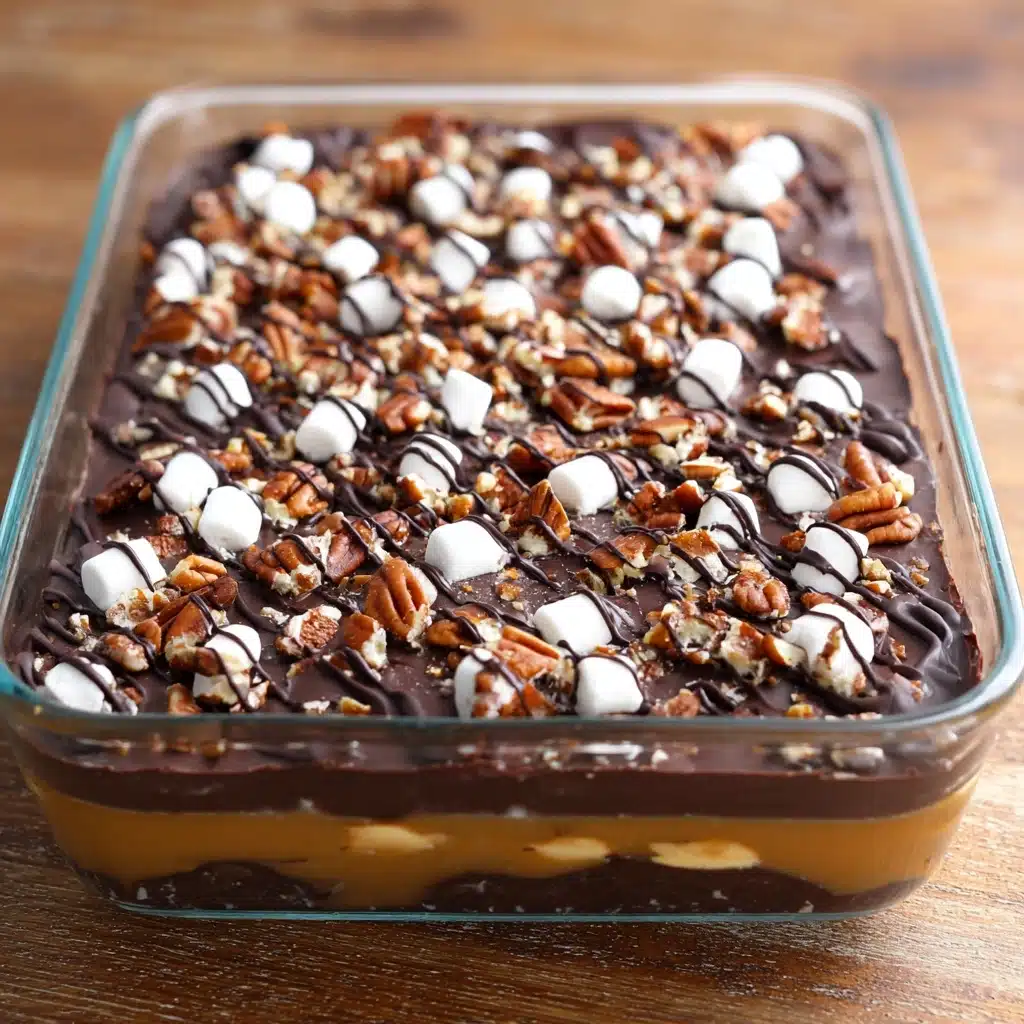 Caramel Turtle Rice Krispie Treats Recipe - Recipe Image