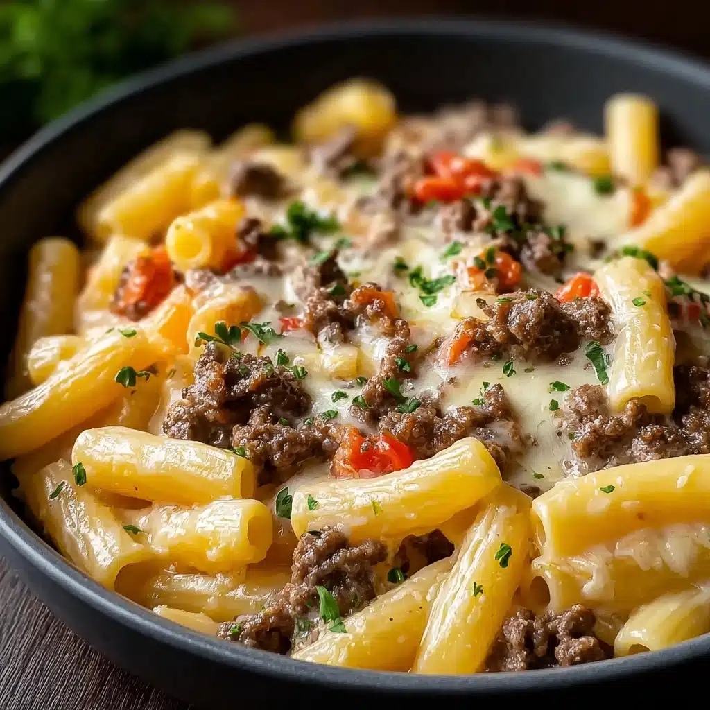 Loaded Cheeseburger Alfredo Pasta Recipe - Recipe Image