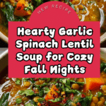 Garlic Spinach Lentil Soup Recipe