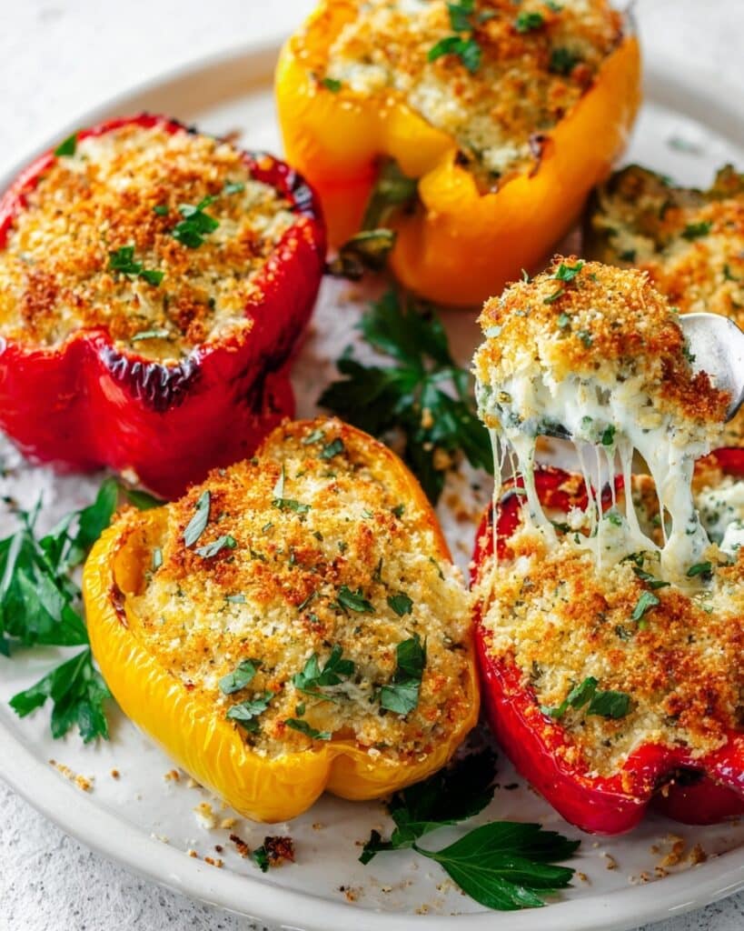 Herby Ricotta Stuffed Peppers Recipe