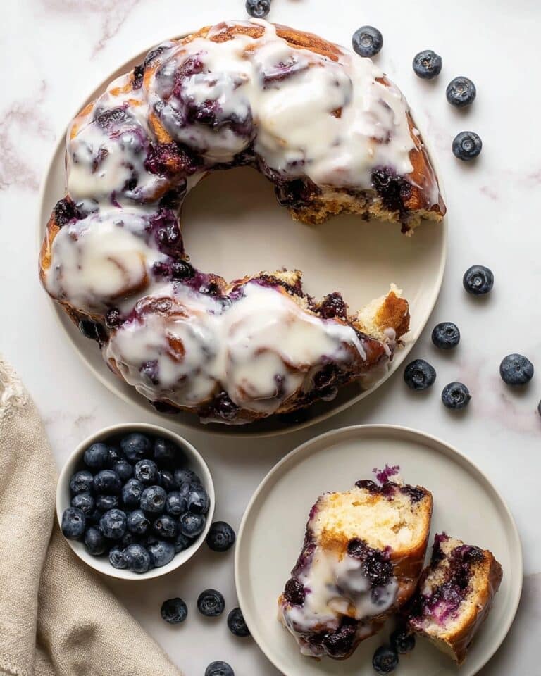 Blueberry Monkey Bread with Cream Cheese Glaze Recipe