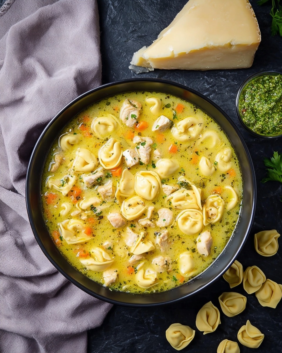 Chicken Pesto Tortellini Soup Recipe