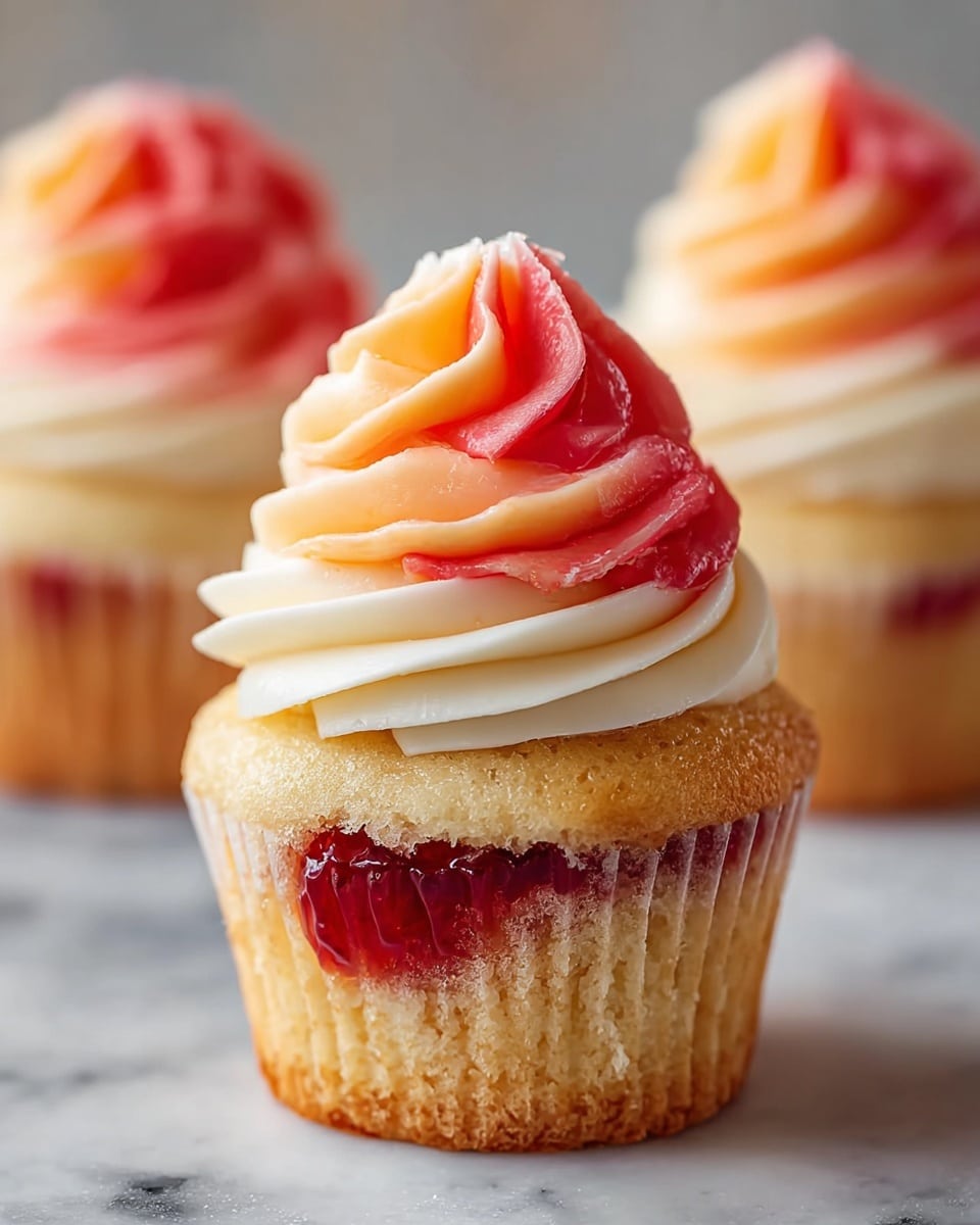 Mango Strawberry Sunset Cupcakes Recipe