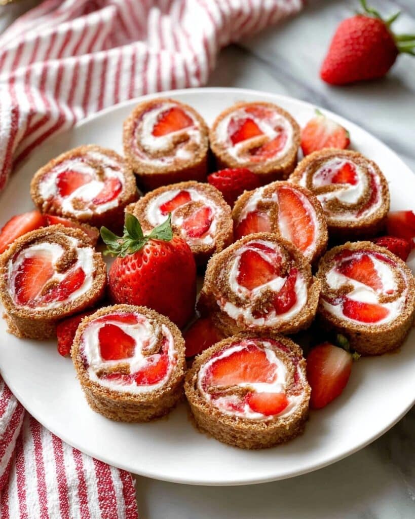 French Toast Roll Ups with Strawberries and Cream Recipe