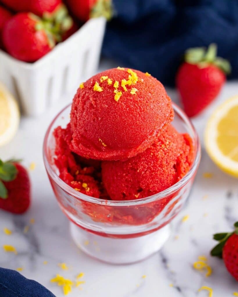 Strawberry Lemon Sorbet Recipe