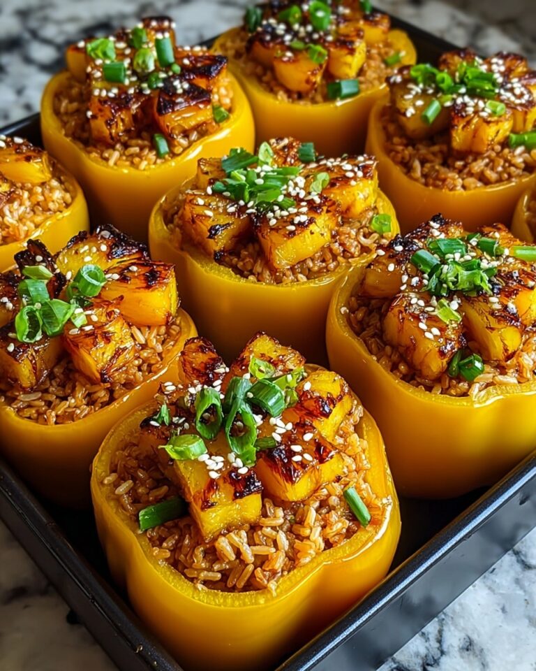 Teriyaki Pineapple Chicken and Rice Stuffed Peppers Recipe
