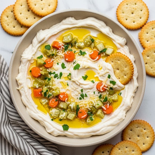 High Protein Cottage Cheese Giardiniera Dip Recipe