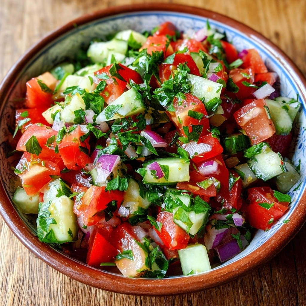 Fresh Fattoush Salad with Toasted Pita and Lemon Dressing Recipe - Recipe Image