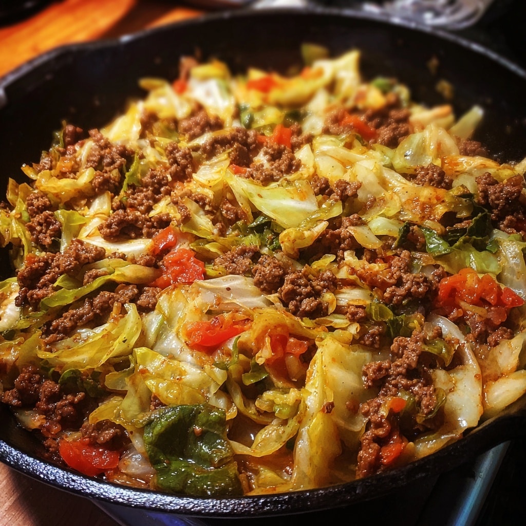 Chinese Ground Beef and Cabbage Stir Fry Recipe - Recipe Image