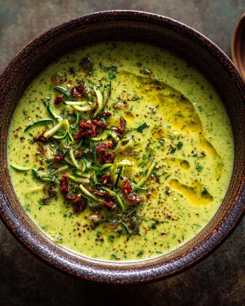 Creamy Poblano Potato Soup with Savory Soyrizo Rice Recipe