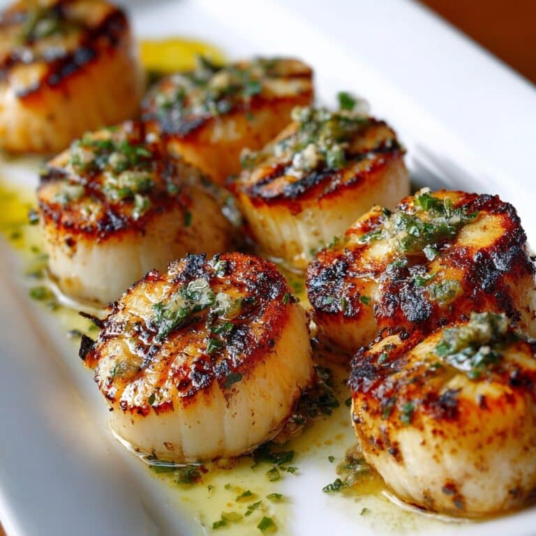 Lemon Butter Seared Scallops Over Parmesan Mushroom Risotto Recipe