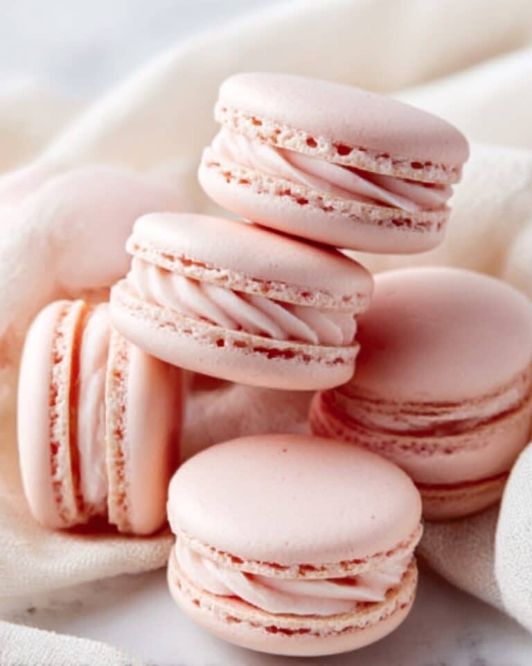 Strawberry Macarons with Strawberry Buttercream Filling Recipe