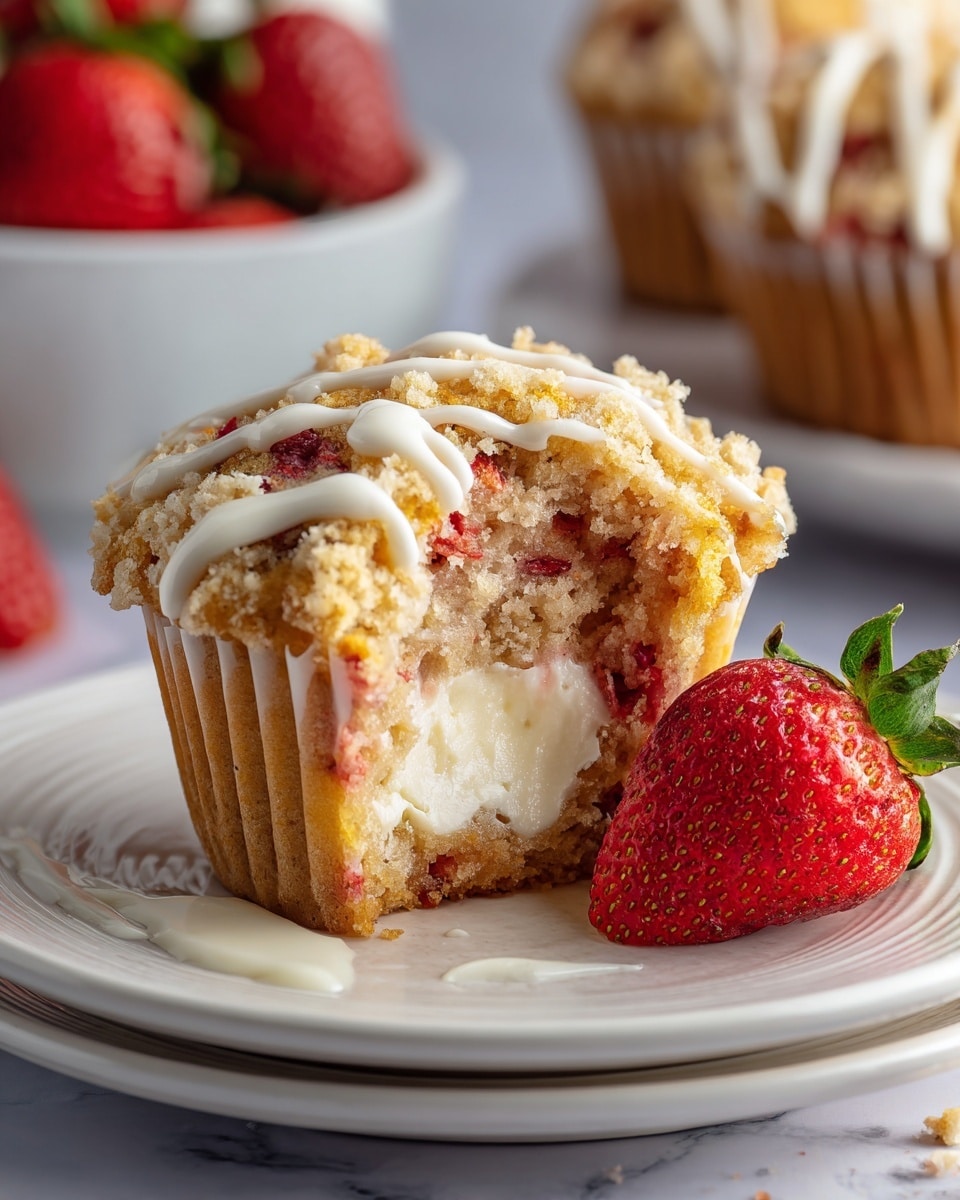 Strawberry Cream Cheese Muffins with Streusel Crumb Topping Recipe - Recipe Image