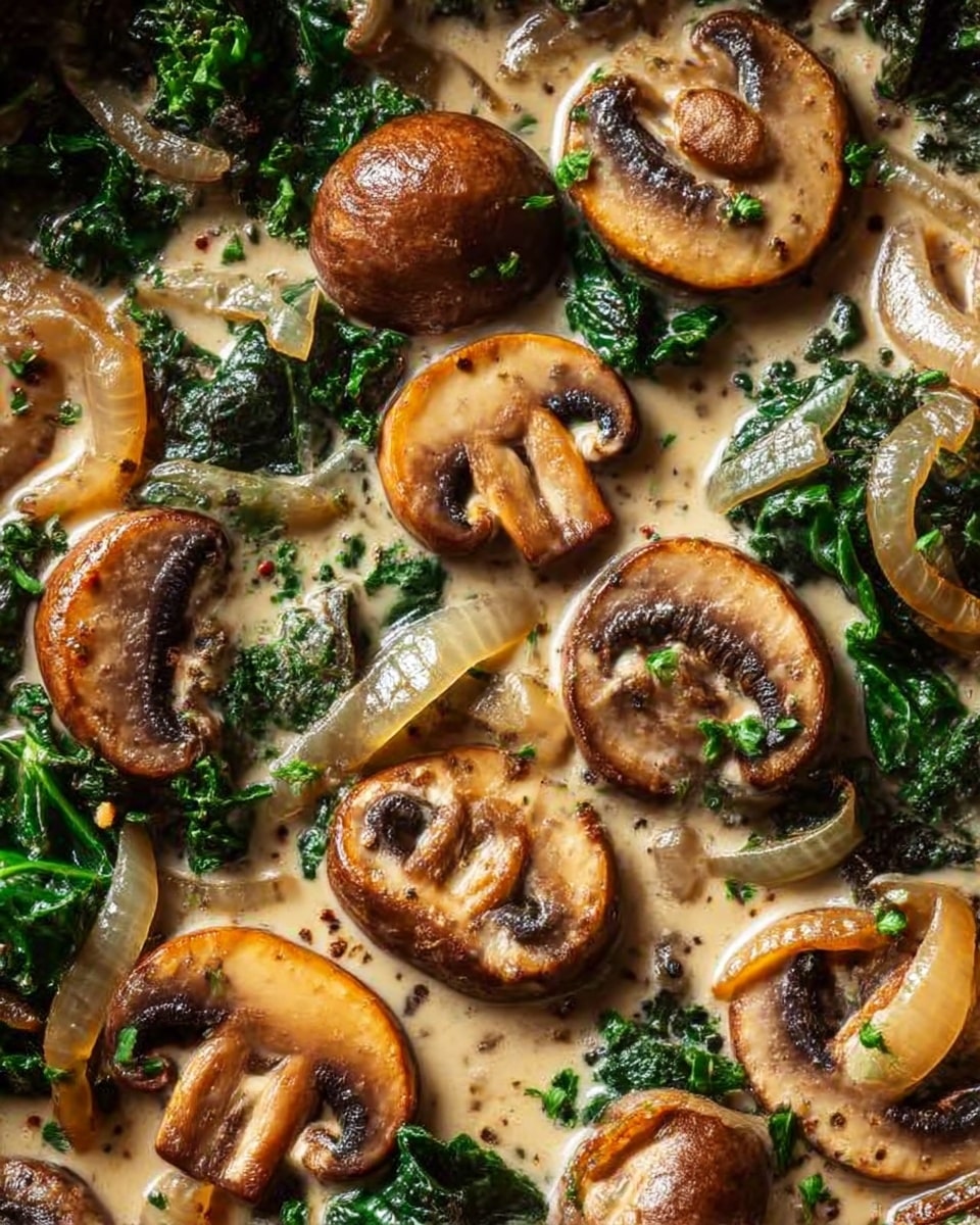 Wild Mushroom, Caramelized Onion, and Kale Soup Recipe