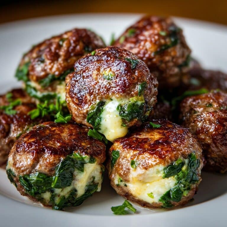 Mozzarella Stuffed Meatballs in Marinara Recipe