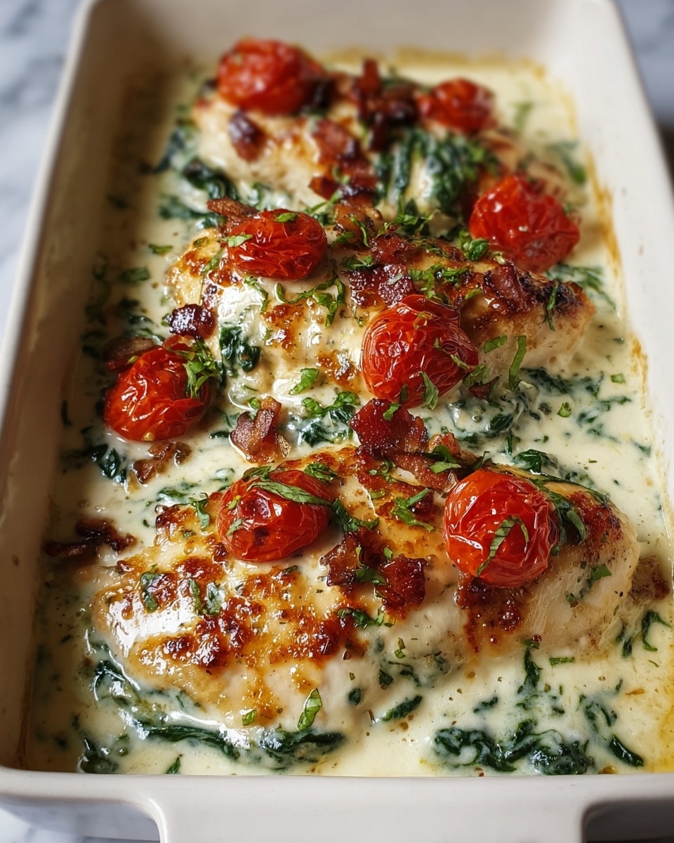Creamy Tuscan Chicken Cottage Cheese Bake Recipe - Recipe Image