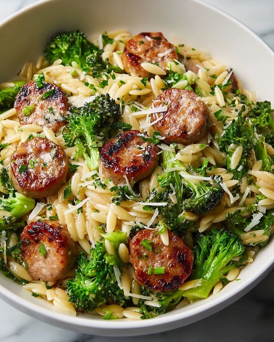 Quick Chicken Sausage & Broccoli Orzo: Weeknight Dinner! Recipe