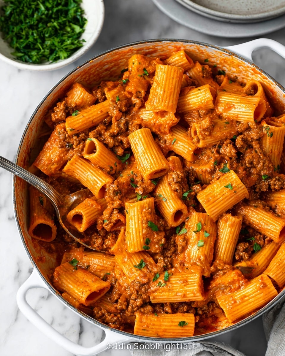 Creamy Ground Beef Pasta Recipe - Recipe Image