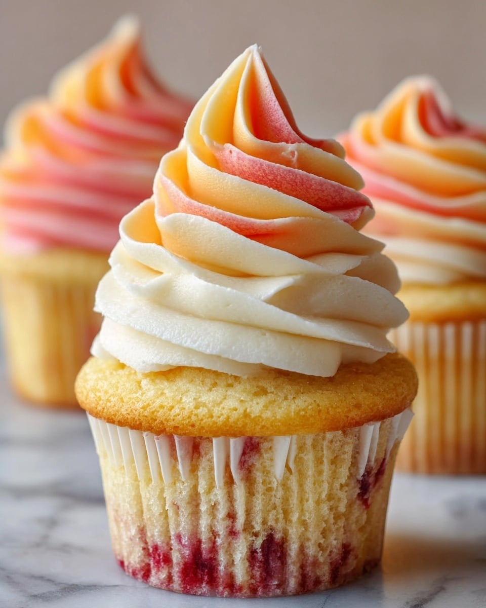 Mango Strawberry Sunset Cupcakes Recipe - Recipe Image