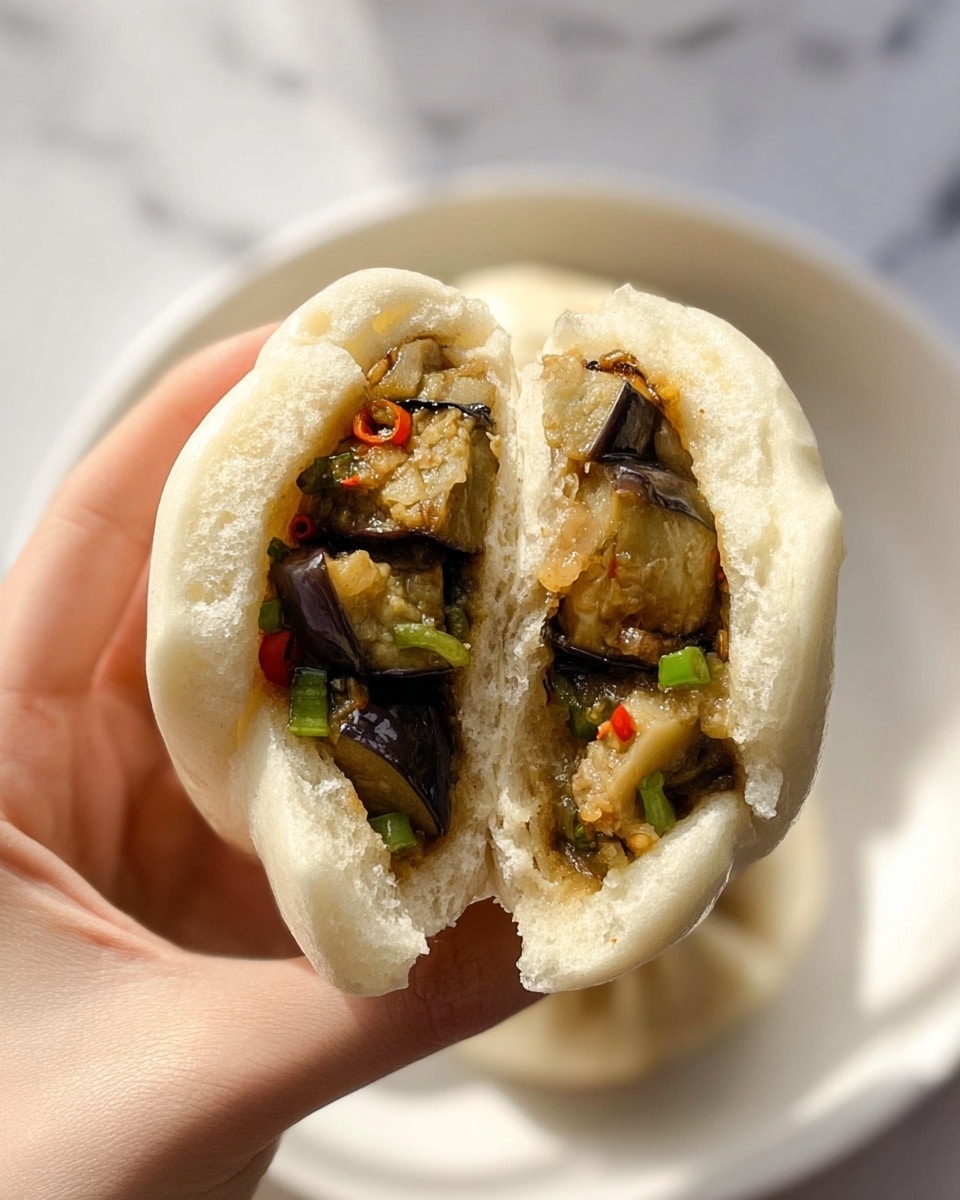 Vegan Aubergine Baozi (Chinese Steamed Buns) Recipe - Recipe Image