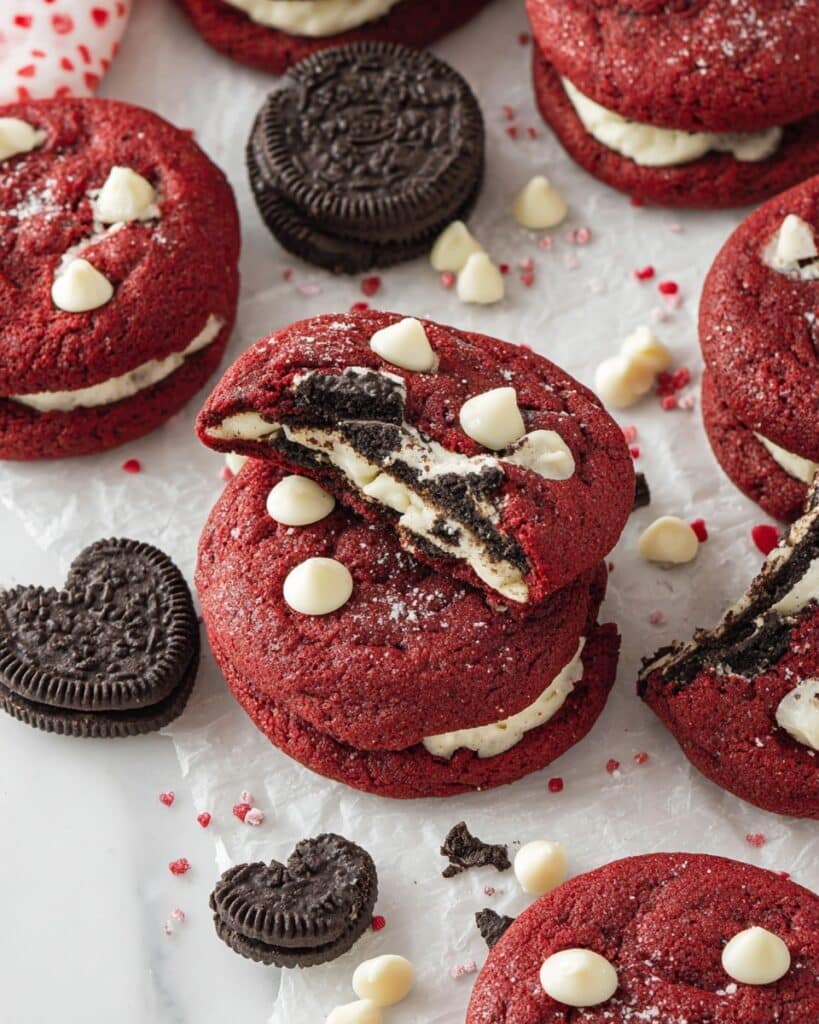 Crushed Oreo Red Velvet Cookies Recipe