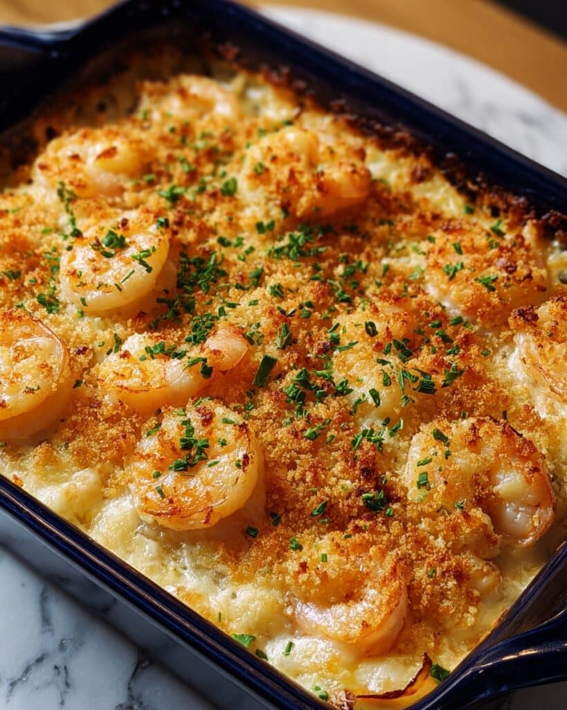 Shrimp Casserole with Cheddar and Rice Recipe