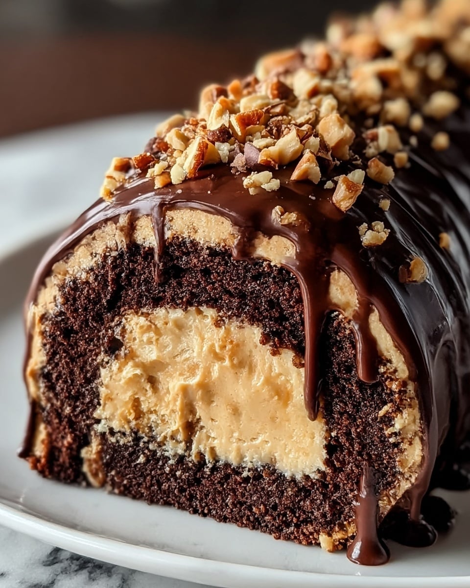 Peanut Butter Cup Chocolate Roll Recipe - Recipe Image