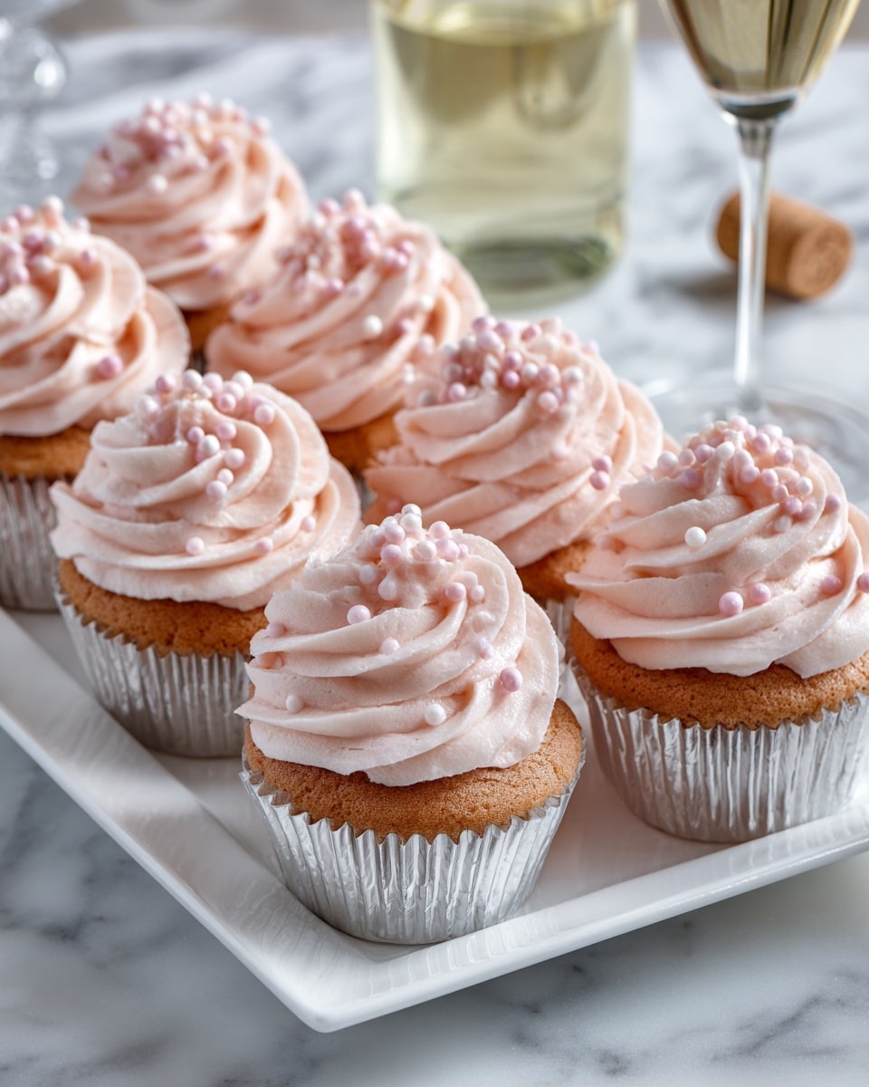 Pink Champagne Cupcakes with Champagne Buttercream Frosting Recipe - Recipe Image
