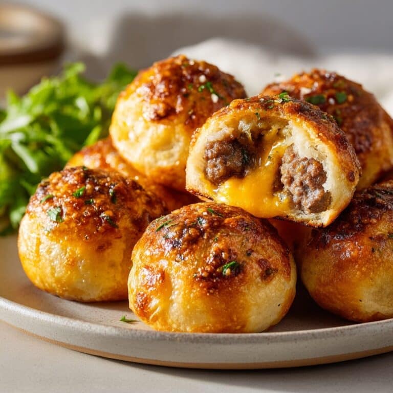Irresistibly Cheesy Garlic Parmesan Cheeseburger Bombs Recipe