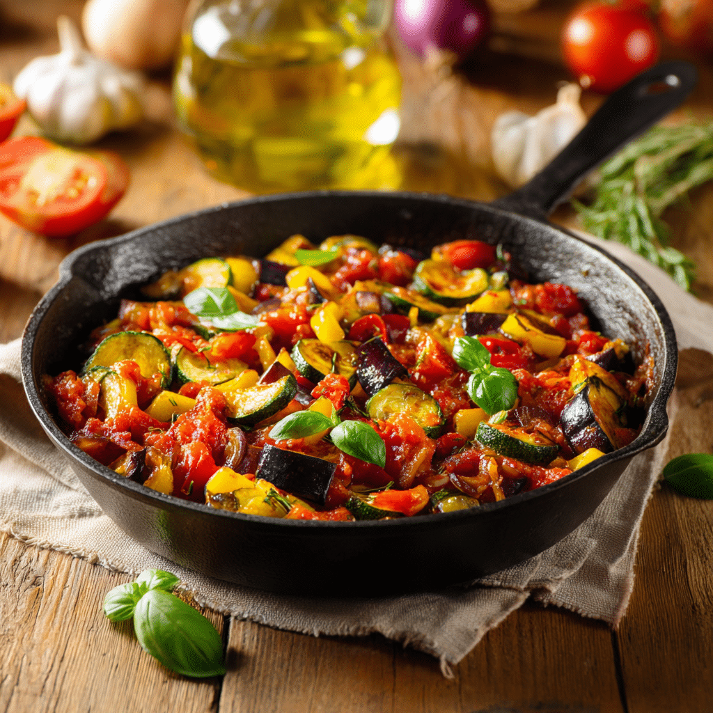 Aubergine, Halloumi & Harissa Skillet Bake Recipe - Recipe Image