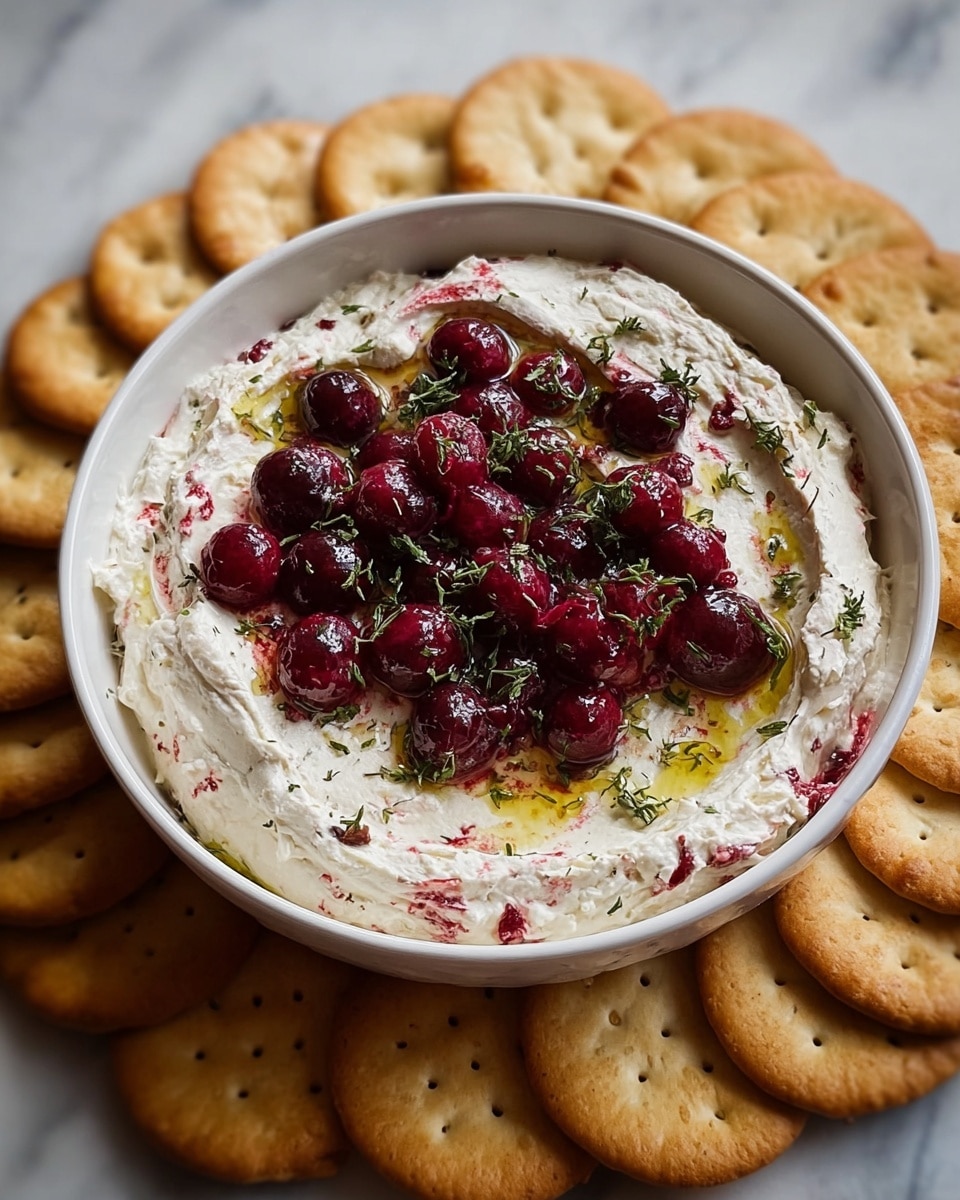 Sweet & Tangy Cranberry Whipped Feta Dip with Crackers Recipe - Recipe Image