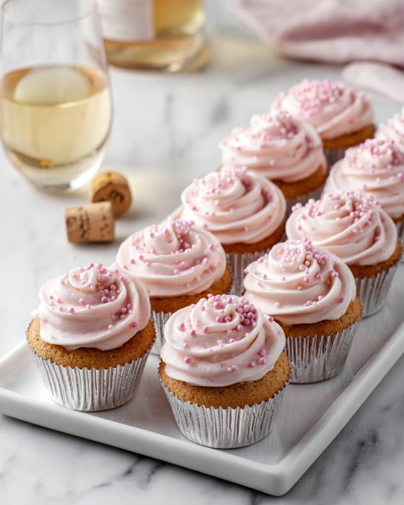 Pink Champagne Cupcakes with Champagne Buttercream Frosting Recipe